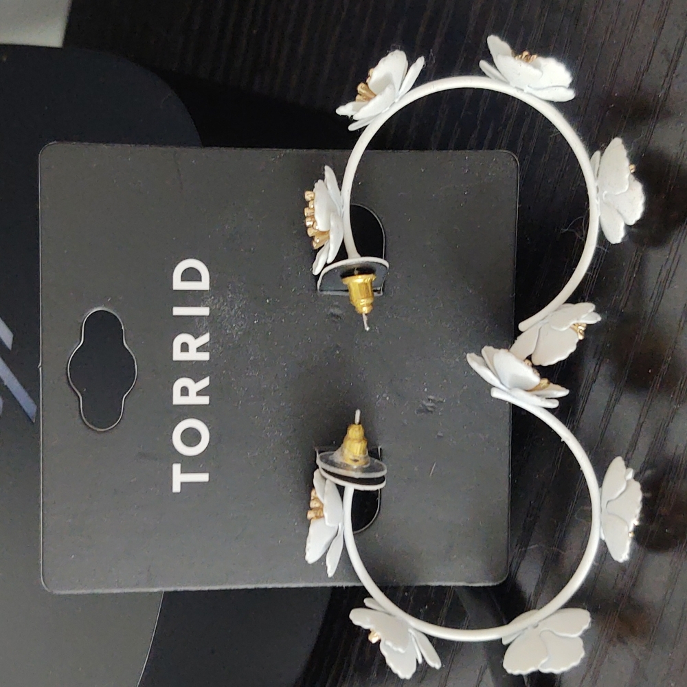 Torrid Hoop Flower Earrings